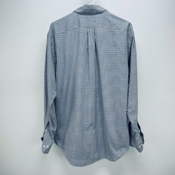 Vintage Ralph Lauren Plaid White/blue Button Down Long Sleeve Shirt 16 1/2 L - Picture 2 of 11